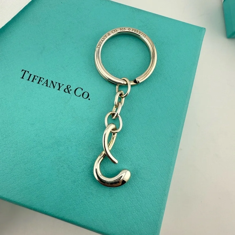 RARE Tiffany & Co. Elsa Peretti Initial S Keychain Sterling Silver